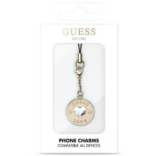Guess zawieszka GUCPMHGLD Phone Strap Heart Diamond Charm with Rhinestones - Etui i futerały do telefonów - miniaturka - grafika 1