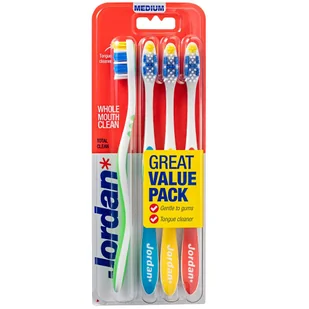 JORDAN SZCZOTECZKA TOTAL CLEAN MEDIUM 4-PACK 889589 - Szczoteczki do zębów - miniaturka - grafika 2