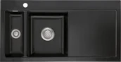 Zlewozmywaki - Zlew SystemCeram MERA 100 | komora LEWA | NIGRA 87 (czarny mat) (50770187) - miniaturka - grafika 1