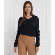 Swetry damskie - Tommy Hilfiger Wełniany sweter SOFT CABLE | Regular Fit - miniaturka - grafika 1