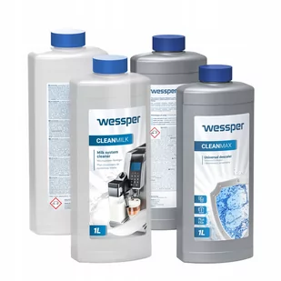 Zestaw: Wessper Clean Max Odkamieniacz 1L + Wessper Clean Milk 1L Do Ekspresów Ciśnieniowych / Kolbowych - Akcesoria i części do ekspresów do kawy - miniaturka - grafika 1