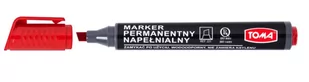 Toma Marker permanentny TO-221 CZERWONY (końcówka ścięta) napełniany - Markery permanentne - miniaturka - grafika 1