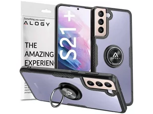 Etui Alogy Ring Holder Clear Armor do Samsung Galaxy S21 Plus czarne - Etui i futerały do telefonów - miniaturka - grafika 1