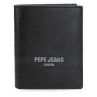 Portfele - Pepe Jeans Głęboki pionowy portfel z portmonetką czarny 8,5x10,5x1 cm Skóra by Joumma Bags, Czarny (Black), Talla única, Pionowy portfel z portfelem - miniaturka - grafika 1