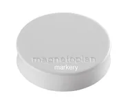 Magnesy - MAGNETOPLAN Magnesy Ergo Medium, średnica 30 x 8 mm, 10 sztuk, białe 4013695043258 - miniaturka - grafika 1