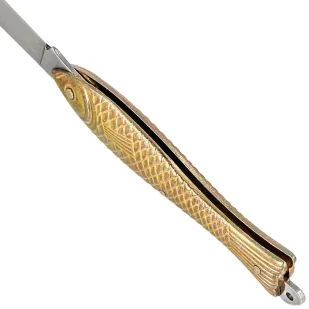 Nóż składany Mikov Fishlet 130 Gold, Stonewashed 420 (130-NZn-1/ZL STONEWASHED) - Noże - miniaturka - grafika 5