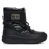 Buty dla dziewczynek - Śniegowce Tommy Hilfiger T3A5-34052-1474999 S Czarny - miniaturka - grafika 1