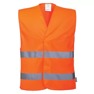 PORTWEST C474 KAMIZELKA OSTRZEGAWCZA Z DWOMA TAŚMAMI POZIOMYMI; POMARAŃCZOWY (L/XL) - Odzież robocza - miniaturka - grafika 1