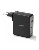 Ładowarki do telefonów - aukey PA-B7O Omnia II GaN ładowarka sieciowa 3xUSB (2xUSB C+1xUSBA) 140W PD3.1 PPS (wersja europejska)/US/UK - miniaturka - grafika 1