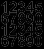 Pasmanteria - Cyfry samoprzylepne 5 cm, czarny z połyskiem - miniaturka - grafika 1