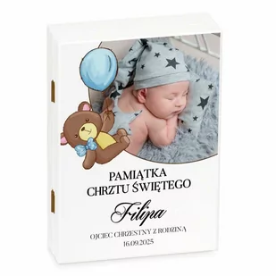 Sztućce dla dzieci zestaw w drewnianym etui z nadrukiem - Pamiątka Chrztu Świętego - miniaturka - grafika 1