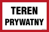 Tablice BHP - NC032 TEREN PRYWATNY, PN - PŁYTA PCV 1MM; (200X133MM) - miniaturka - grafika 1