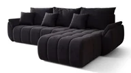 Narożniki - Czarna Welurowa Sofa Z Pojemnikiem Na Pościel F0-A08 - miniaturka - grafika 1