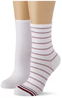 Skarpetki damskie - Tommy Hilfiger Damskie skarpety Preppy Women's Short Socks (2 sztuki) skarpety, białe, 39-42, biały, 39-42 EU - miniaturka - grafika 1