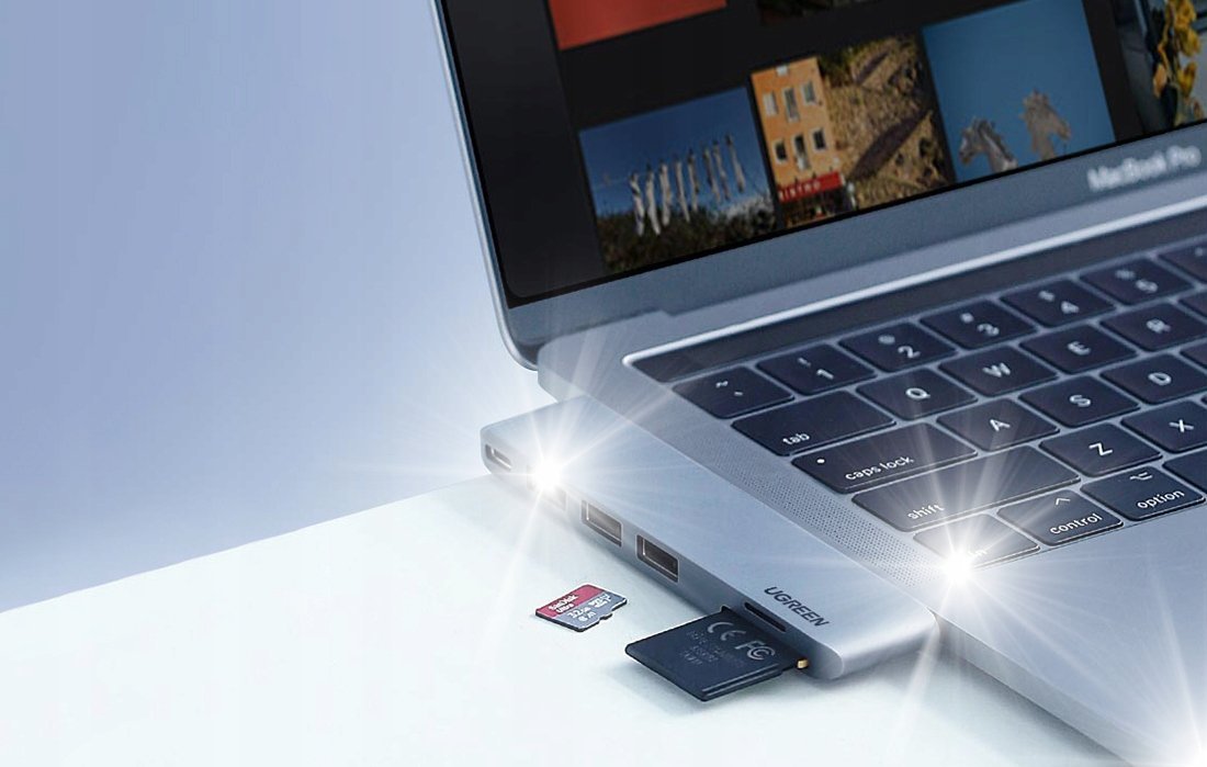 Adapter 6 w 2 UGREEN CM251 Hub USB-C dla MacBook A