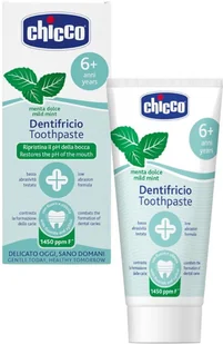 Chicco Pasta Do Zębów Miętowa 50ml 6+ Fluorek Sodu + Ksylitol - Szczoteczki do zębów dla dzieci - miniaturka - grafika 1