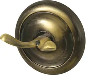 Wieszaki łazienkowe - Bisk Deco Haczyk podwójny stary mosiądz - miniaturka - grafika 1