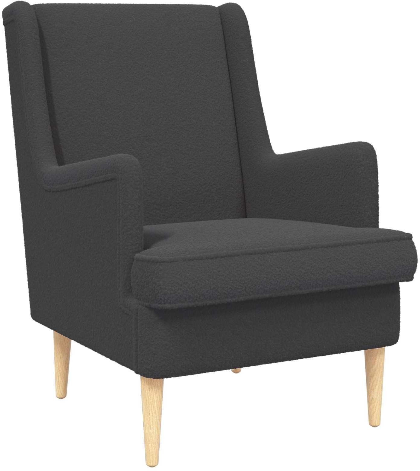 vidaXL vidaXL fotel Ciemnoszary Tkanina owcza