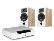 Zestawy stereo - Bluesound POWERNODE EDGE (biały) + Diva 3 (dąb) - miniaturka - grafika 1