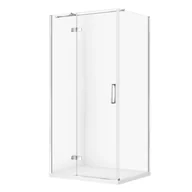 Kabiny prysznicowe - Kabina prysznicowa Cersanit Jota 100x80x195 prostokątna chrom transparentne z brodzikiem tako slim 4cm biały S601-423 - miniaturka - grafika 1