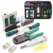 Pozostałe akcesoria sieciowe - TESTER SIECIOWY ZACISKARKA WCISKACZ RJ45 ETUI LSA ZESTAW NARZĘDZI DO SIECI - miniaturka - grafika 1