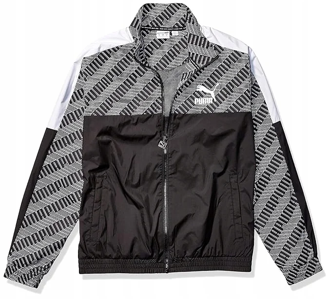 Kurtka męska wiatrówka Puma T7 Track bez kaptura S czarny biały 595269 61