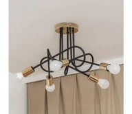 Lampy sufitowe - Przysufitowy żyrandol OXFORD 5xE27/15W/230V złoty/czarny - miniaturka - grafika 1