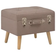 Pufy i podnóżki - vidaXL Stołek ze schowkiem, 40 cm, brązowy, tkanina vidaXL - miniaturka - grafika 1