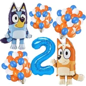 Balony i akcesoria - ZESTAW BALONÓW NA 2 URODZINY BLUEY BINGO 33SZT - miniaturka - grafika 1