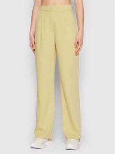 Spodnie damskie - NA-KD Spodnie materiałowe 1100-005382-3116-581 Żółty Loose Fit - grafika 1