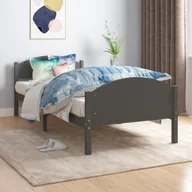 Łóżka - Łóżko z litego drewna sosna ciemnoszara 90x200 cm - miniaturka - grafika 1