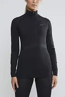 Koszulki i topy damskie - Craft Damski ACTIVE INTENSITY ZIP W topy, czarny/asfalt, M - miniaturka - grafika 1