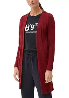 Swetry damskie - s.Oliver Damski kardigan długi, czerwony, 46 - grafika 1
