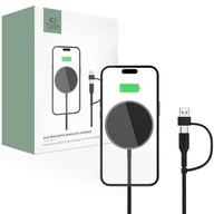 Ładowarki do telefonów - Ładowarka indukcyjna Tech Protect Magnetic MagSafe Wireless Charger dla iPhone z MagSafe, czarna - miniaturka - grafika 1