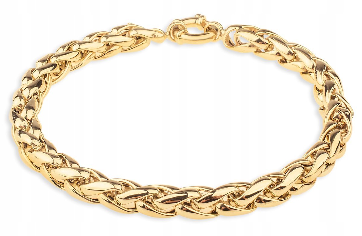 PIĘKNA ZŁOTA BRANSOLETKA Z BOGATYM SPLOTEM 585