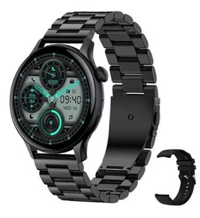 Bestphone BF10 Czarny z opaską silikonową i stainless czarna - Smartwatch - miniaturka - grafika 1