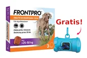 Artykuły przeciw pasożytom - Frontpro tabletki na pchły i kleszcze XL 136mg 25-50kg x 3tabl + Frontline Dozownik na woreczki GRATIS! - miniaturka - grafika 1