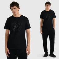 Koszulki męskie - Koszulka Męska 4F T-shirt Z Nadrukiem Regular Czarna 4FWAW25TTSHM3138 Czarny 3XL - miniaturka - grafika 1