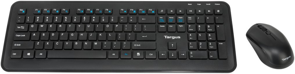 Targus KM610 - Zestaw klawiatury i myszy - kombinacja - full size - bezprzewodowy - 2.4 GHz - QWERTY - hiszpański - czarny AKM610ES
