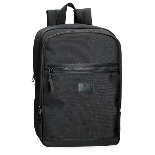 Pepe Jeans Blackmore Plecak na Laptopa 15,6 cala Czarny 28 x 40 x 14 cm Poliester z akcentami ze sztucznej skóry 15,68 l by Joumma Bags, Czarny (Black), Talla única, plecak na laptopa
