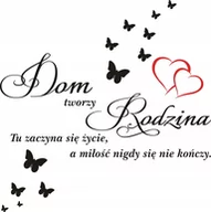 Naklejki na ścianę - Napis na ścianę, naklejka 150x150cm Dom Rodzina 280 multikolor - miniaturka - grafika 1