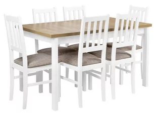 Zestaw stół z krzesłami biały do kuchni jadalni X010 - Stoły z krzesłami - miniaturka - grafika 1