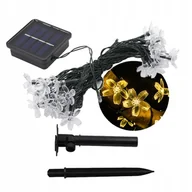 Lampy ogrodowe - Lampki SOLARNE Ogrodowe KOMPLET 5metrów 20 LED Kwiatki CIEPŁE BIAŁE Ozdobne - miniaturka - grafika 1