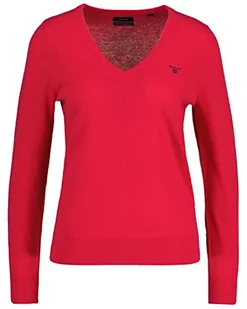 GANT Damski sweter MD. Extrafine Lambswool z dekoltem w serek, Sunset PINK, XS - Swetry damskie - miniaturka - grafika 1