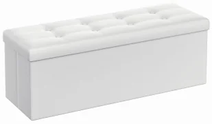 Biała pufa skórzana z guzikami - Ebro 5X - Pufy i podnóżki Biała pufa skórzana z guzikami - Ebro 5X - Pufy i podnóżki - miniaturka - grafika 1