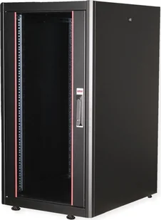 ROLINE Netzwerkschrank Basic 48,26cm 19Zoll 22 HE 600x800 BxT Glastor schwarz - Szafy rack - miniaturka - grafika 1