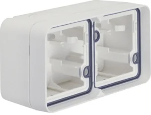 Hager Polo Berker W.1 Puszka natynkowa podwójna pozioma 2 wejścia IP55 biały 6719323502 - Gniazdka elektryczne - miniaturka - grafika 1