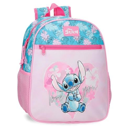 Joumma Disney Heart Stitch Plecak szkolny Różowy 27x33x11 cm 9,8L Poliester, Różowy kolor, Talla única, plecak szkolny
