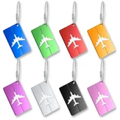 Akcesoria podróżnicze - IDENTYFIKATOR DO BAGAŻU WALIZKI ZAWIESZKA ALUMINIOWA NA BAGAŻ ZESTAW 8SZT. - miniaturka - grafika 1