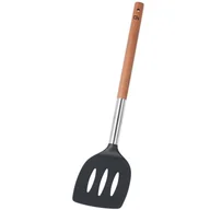 Pozostałe akcesoria kuchenne - Excellent Houseware Łopatka kuchenna AŻUROWA czarna z drewnianą rączką do przewracania obracania nakładania 35 cm 140443 - miniaturka - grafika 1